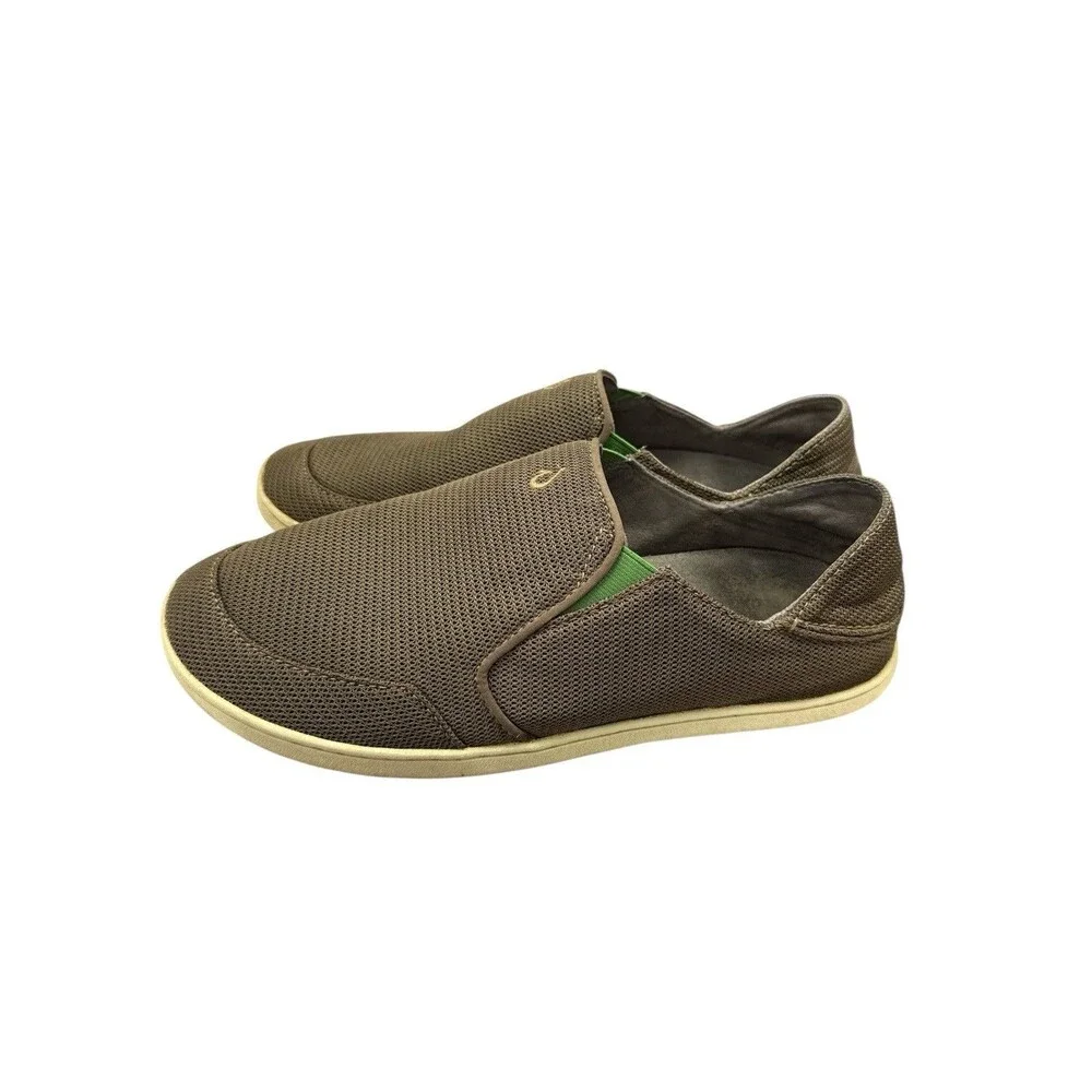 OluKai Nohea Mesh Men's 10 M Shoes Brown Slip-On Loafer 10188-13AP